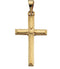 Embossed Cross Small 14k Yellow Gold Pendant