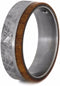 Ruby, Gibeon Meteorite, African Mahogany 7mm Comfort-Fit Matte Titanium Wedding Band, Size 8.25