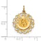 14k Yellow Gold Spanish 1st Communion Medal Pendant (20.1X18.1MM)