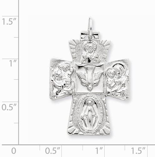 Sterling Silver 4-Way Cross Medal (35X22MM)