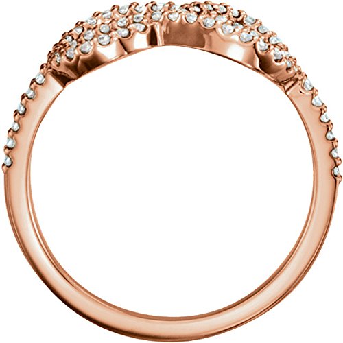 Diamond Knot Ring, 14k Rose Gold (1/3 Ctw, Color G-H, Clarity I1), Size 6.5