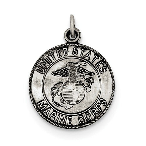 Sterling Silver US Marine Corp Medal (23X18MM)