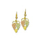 Loops Leaves and Grapes with Fish Hook Earrings, 10k Yellow Gold, 12k Green and Rose Gold Black Hills Gold Motif