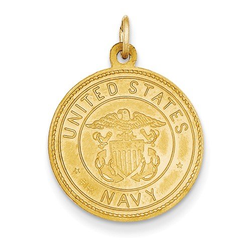 14k Yellow Gold US Navy Saint Christopher Medal Pendant (25X19MM)