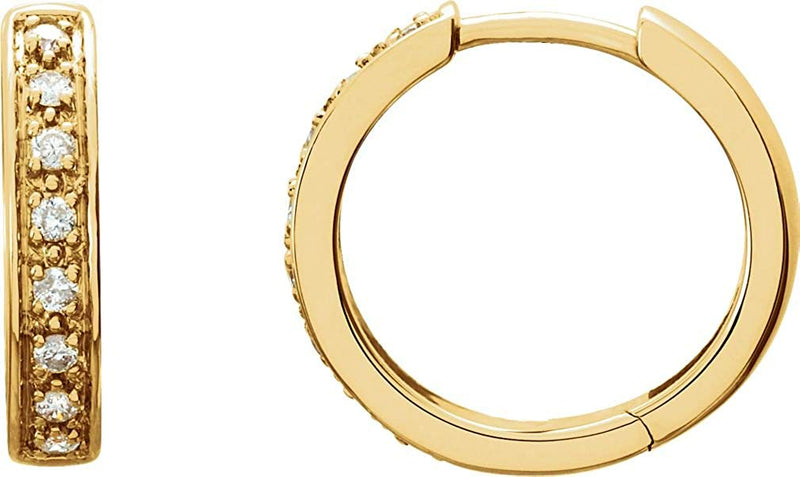 Diamond Hoop Earrings, 14k Yellow Gold (1/5 Ctw, Color H+, Clarity I2-I3)