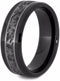 The Men's Jewelry Store (Unisex Jewelry) Black Ceramic, Mimetic Meteorite 8mm Comfort-Fit Matte Titanium Wedding Band