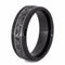 Mimetic Meteorite, Titanium 8mm Comfort-Fit Matte and Polished Black Ceramic Band, Size 9.5