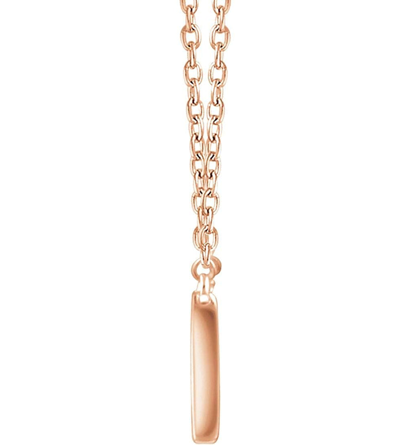 Diamond Rectangle Necklace in 14k Rose Gold, 16-18" (3/8 Cttw)