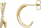 Diamond Criss Cross J-Hoop Earrings, 14k Yellow Gold (1/6 Ctw, Color G-H, Clarity I1)