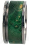 Dark Green Burl 10mm Comfort Fit Interchangeable Titanium Band, Size 5.25