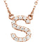 14k Rose Gold Diamond Initial 'S' 1/6 Cttw Necklace, 16" (GH Color, I1 Clarity)