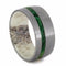 The Men's Jewelry Store (Unisex Jewelry) Green Box Elder Burl Wood, Deer Antler 10mm Comfort-Fit Matte Titanium Wedding Band