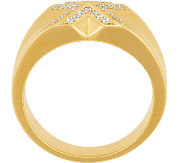 Men's Diamond 14k Yellow Gold Belcher Style Ring, Size 11 (.25 Cttw, GH Color, I1 Clarity)