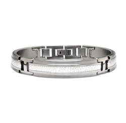 Men's Mediterranean Collection Gray Titanium Sterling Silver Bracelet, 8" (13MM)