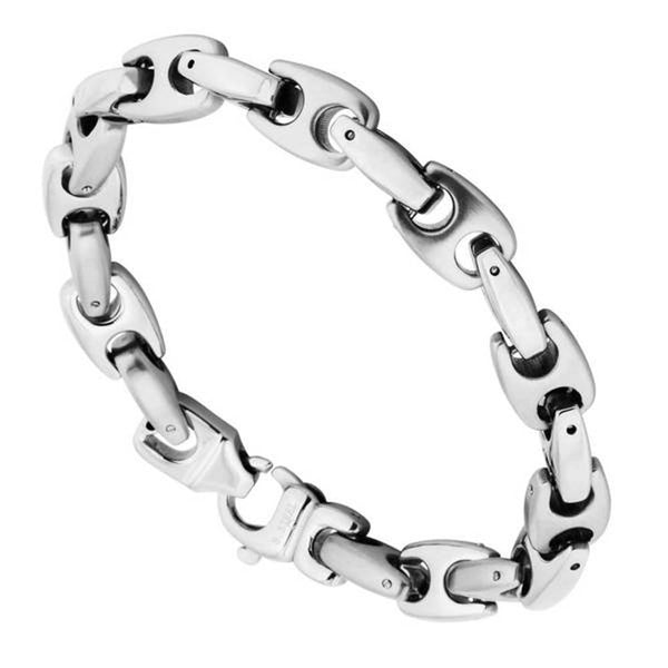 Men's Satin Finish Mariner Link Bracelet, Stainless Steel, 8.75"