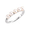 White Freshwater Cultured Pearl Five-Stone Ring, Rhodium-Plated 14k White Gold (4-4.5mm) Size 7