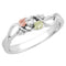 Ave 369 Diamond with Leaf Ring, Sterling Silver, 12k Green and Rose Gold Black Hills Gold Motif