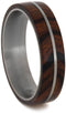 Ironwood, Titanium Pinstripe Comfort-Fit Titanium His and Her Wedding Band Set, M10.5-F5.5