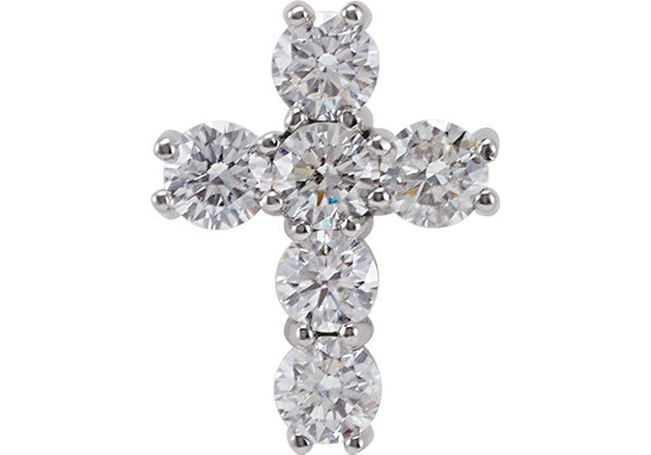 Diamond Cross Pendant, Rhodium-Plated 14k White Gold (1 Ctw, Color G-H, Clarity I1)