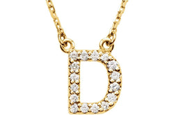 14k Yellow Gold Diamond Initial 'D' 1/6 Cttw Necklace, 16" (GH Color, I1 Clarity)