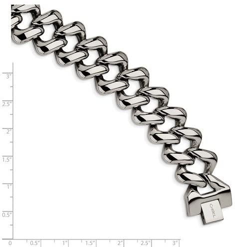 Men's High Polished Stainless Steel Link Bracelet, 8.5 Inches