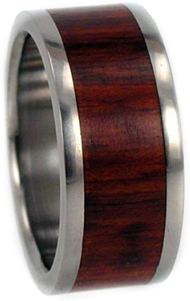 Snakewood Inlay 8mm Comfort Fit Titanium Wedding Band, Size 9.75