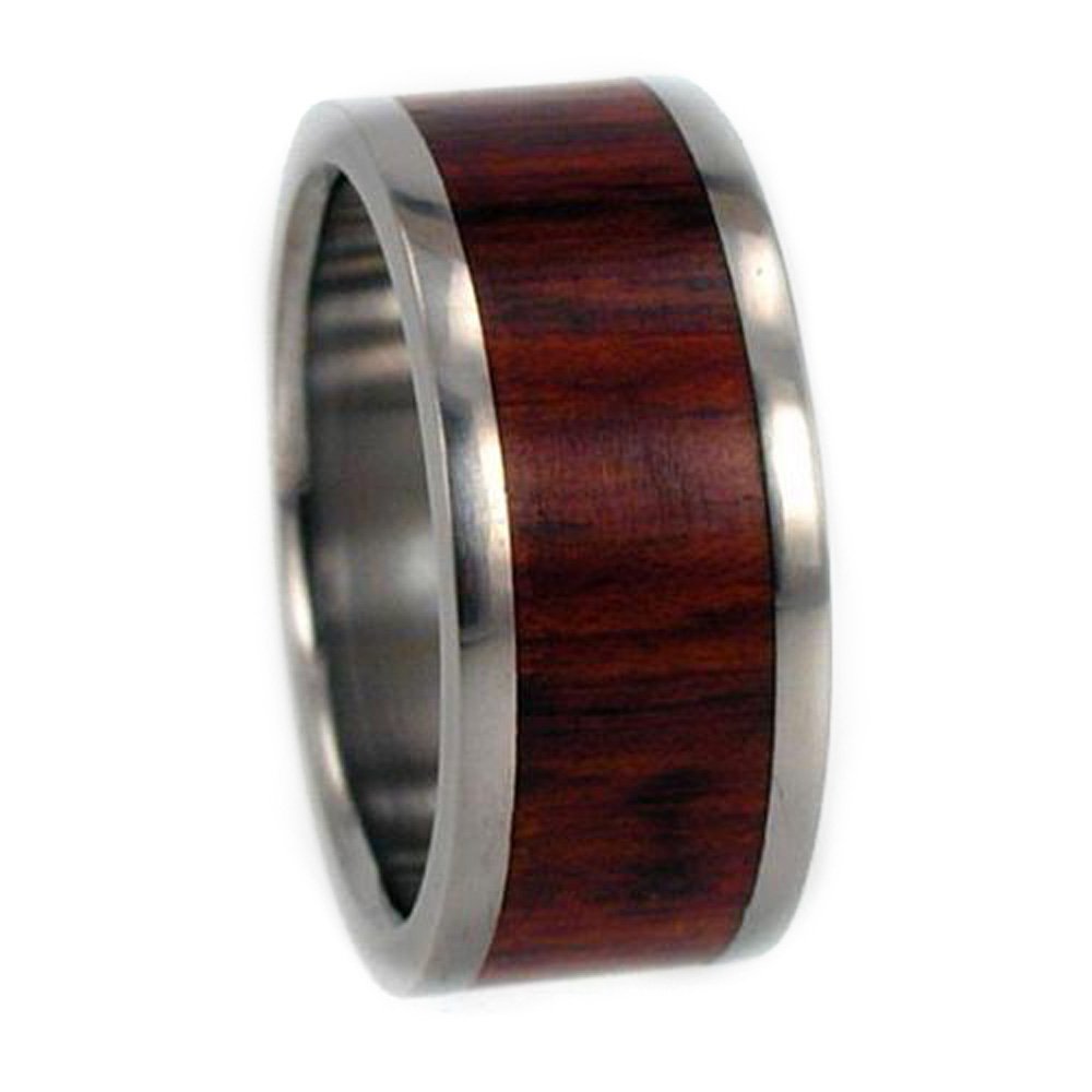 Snakewood Inlay 8mm Comfort Fit Titanium Wedding Band, Size 10