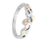 Slim-Profile Scroll Band, Rhodium Plated Sterling Silver, 10k Green and Rose Gold, Size 5.75