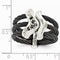 Edward Mirell Black Titanium with Sterling Silver, Black Spinel 21mm Flexible Cable Ring