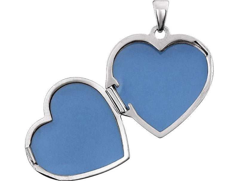 Sterling Silver Embossed Heart Locket with Two Hearts Design
