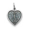 Rhodium-Plated Sterling Silver Miraculous Heart Medal (19X12MM)