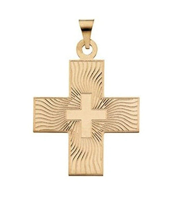 Greek Cross 14k Yellow Gold Pendant (27.50X25.00 MM)