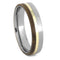 The Men's Jewelry Store (Unisex Jewelry) Oak Wood, 10k Yellow Gold 4.5mm Titanium Comfort-Fit Wedding Band