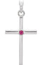 Platinum Ruby Inlay Cross Pendant (30.6x16.6MM)