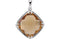 Honey Quartz Antique Square Sterling Silver Pendant