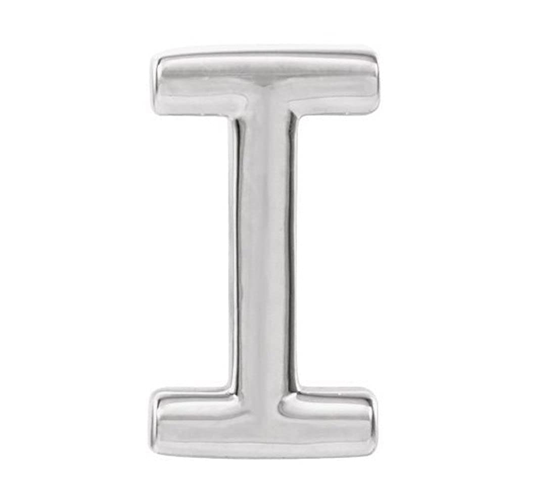 Platinum Initial Letter 'I' Stud Earring (Single Earring)