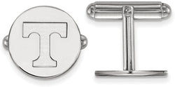Rhodium-Plated Sterling Silver University of Tennessee Round Cuff Links, 15MM