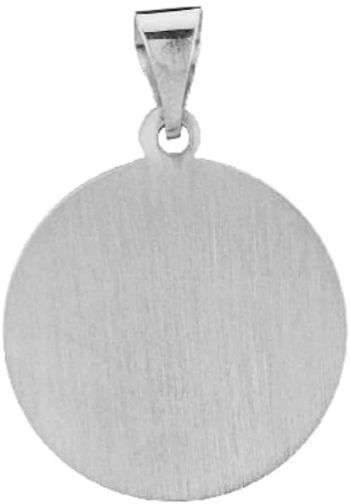 Rhodium-Plated 14k White Gold Miraculous Medal Pendant (25X22MM)