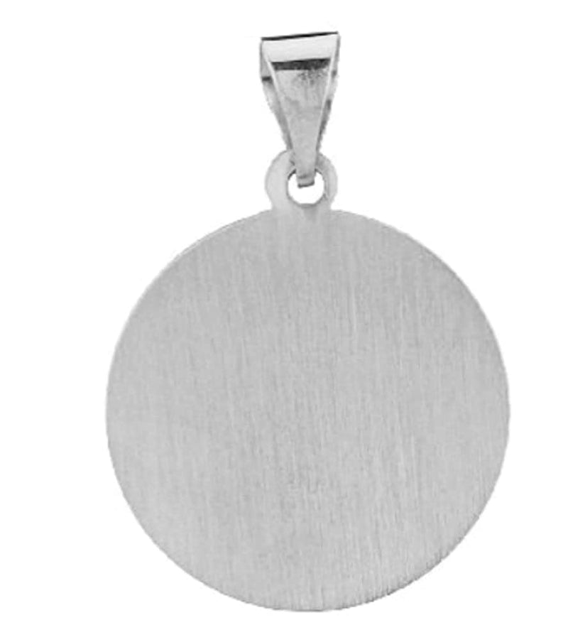 14k White Gold Round St. Michael Medal (18.25 MM)
