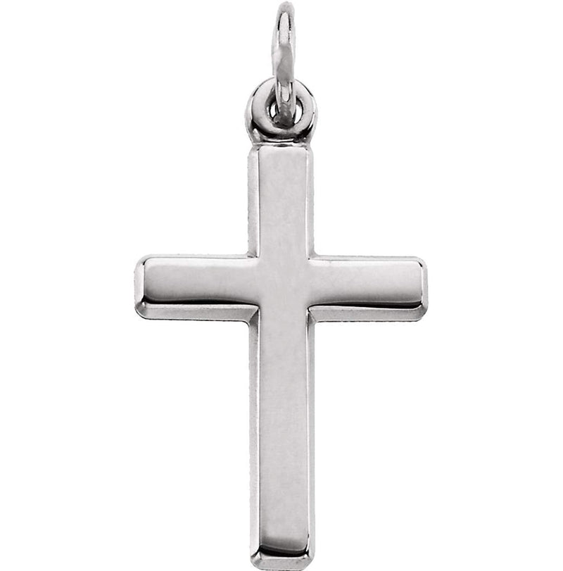 Petite Cross Rhodium-Plated 14k White Gold Pendant (16.5X12 MM)