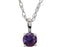 Children's Amethyst Solitaire Rhodium Plate 14k White Gold Pendant Necklace, 14"