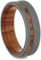 Sandblast Titanium 6mm Comfort-Fit Tulip Wood Band, Size 10.5