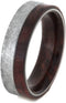 Gibeon Meteorite 7mm Comfort-Fit Ruby Redwood Band, Size 14.25