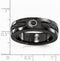 Edward Mirell Black Titanium Cable and Black Spinel with Sterling Silver Bezel 7mm Wedding Band, Size 8.5