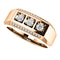 Men's 3 Stone Bright Set Diamond 14k Rose Gold Band, Size 11 (.50 Cttw, GH Color, I1 Clarity)