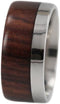 Offset Ironwood Overlay 10mm Comfort Fit Titanium Ring