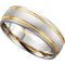 Two-Tone Comfort-Fit 7mm Rhodium-Plated 14k White and Yellow Gold Wedding Band, Size 14.75