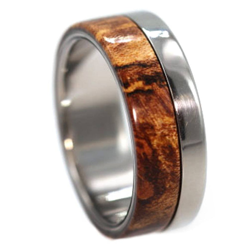Three Wood Inlay 6mm Comfort-Fit Interchangeable Titanium Ring