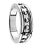 Polka Dot Design 6.5mm Rhodium-Plated 14k White Gold Band, Size 7