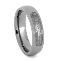 Dome Titanium 5mm Comfort-Fit Titanium Wedding Band with Meteority Inlay